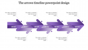 Editable Timeline Slide Template In Purple Color Design