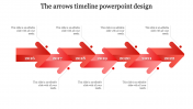 Creative Timeline Slide Template In Red Color Design