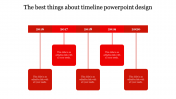 Amazing Timeline Design PowerPoint In Red Color Slide