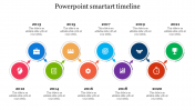 Elegant PowerPoint SmartArt Timeline In Multicolor Model