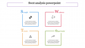 Plain SWOT analysis PowerPoint With Multicolor Theme 
