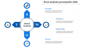 Elegant SWOT Analysis PowerPoint Slide In Blue Color