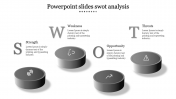 Creative PowerPoint Slides SWOT Analysis In Grey Color