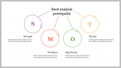 Creative SWOT Analysis PowerPoint In Multicolor Slide