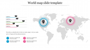 Animated World Map Slide Template With Location Marks