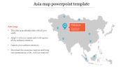 Editable Asia Map PowerPoint Template  with Location tag