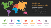 World Map 7 Continents PowerPoint Template and Google Slides