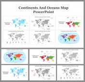 Continents and Oceans Map PPT and Google Slides Themes