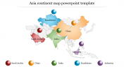 Download attractive Asia Continent Map PowerPoint Template