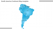 South America Continent Map Template With Blue Theme