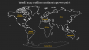 World Map Outline Continents PowerPoint and Google Slides
