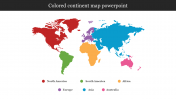 Creative Colored Continent Map PowerPoint Presentation