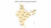 India continent Map PowerPoint Template Presentation Slide