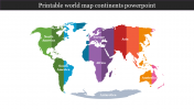 Printable World Map Continents PowerPoint & Google Slides