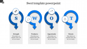 Creative SWOT Template PowerPoint With Four Nodes Slide