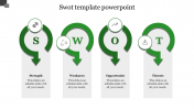 Attractive SWOT Template PowerPoint In Green Color Slide