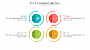 Circle Design SWOT Analysis Template For Presentation Slide
