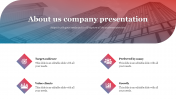 About Us Company Presentation Template With Four Node