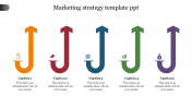 Arrow shapes marketing strategy template ppt