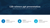 Editable Life Science PPT Presentation With Three Node