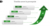 Innovative Timeline Arrow In PowerPoint Presentation Slide