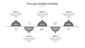 Attractive Free PPT Template Timeline With Five Nodes