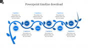 Use Best PowerPoint Timeline Download In Blue Color