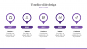 Attractive Timeline Slide Design In Purple Color Template