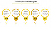 Incredible Timeline Presentation Template In Yellow Color