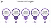 Creative Timeline Slide Template In Purple Color Model