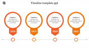 Amazing Timeline Template PPT In Orange Color Slide