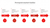 Creative PowerPoint SmartArt Timeline In Red Color