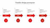 Effective Timeline Design PowerPoint In Red Color Slide