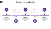 Best Timeline PPT Template Free In Purple Color Slide