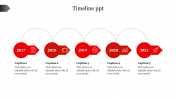 Our Predesigned Timeline PPT With Red Color Slide Design