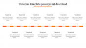 Editable Timeline Template PowerPoint Download-Orange Color