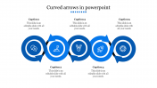 5 Steps Curved Arrows In PowerPoint Presentation