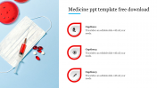 Simple Medicine PPT Template Free Download-Three Node