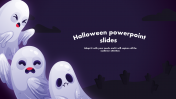 Cute Halloween PowerPoint Slides With Three Scary Ghosts