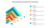 Multicolored 3D Pyramid PowerPoint Free Download