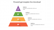 Simple Pyramid PPT Template Free Download-Four Node