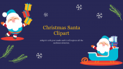 Joyful Christmas Santa Clipart Template Slide