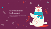 Effective Girly Christmas Backgrounds Slide Template
