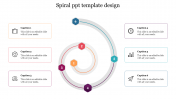 Amazing Spiral PPT Template Designs With Six Nodes
