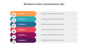 Attractive business review presentation tips slide With Multicolor Theme