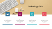 Creative Technology Slide Design Template With Four Node