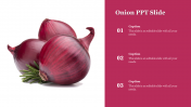 Beautiful Onion PPT Slide Designs With Three Nodes