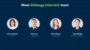 Meet Our Team PowerPoint Slides With Blue Background
