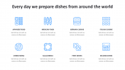 Get Catering Dishes Plan PowerPoint Template-Eight Node