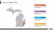 Counties In Michigan Map PowerPoint and Google Slides Themes